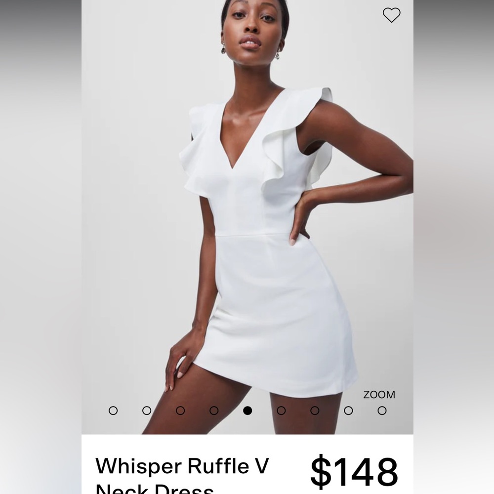 French Connection whisper ruffle v-neck dress